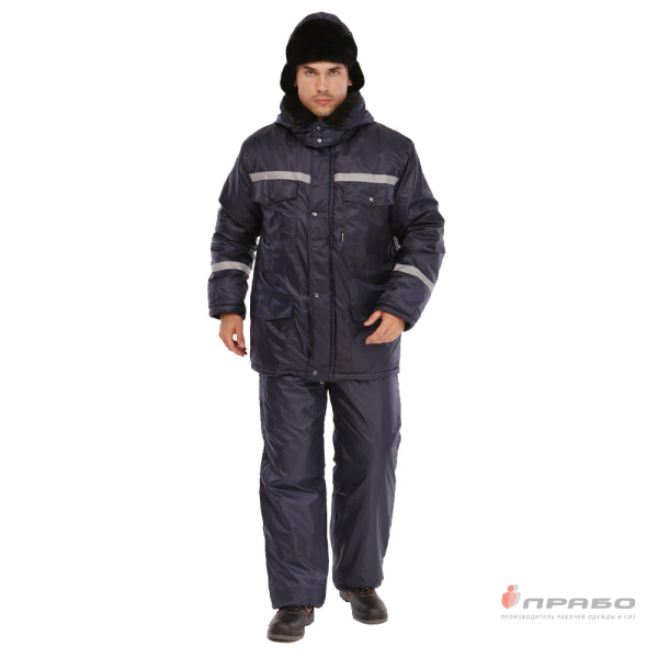 Костюм мужской утеплённый "Мастер" синий (куртка и брюки)