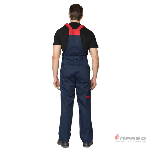 Костюм мужской летний "Гудзон" сине-красный (куртка и полукомбинезон)