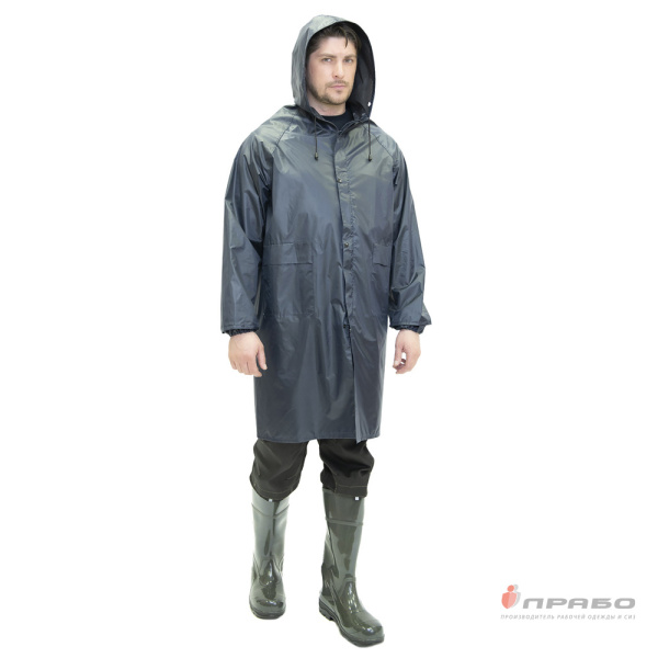 Плащ влагозащитный нейлоновый с ПВХ-покрытием синий