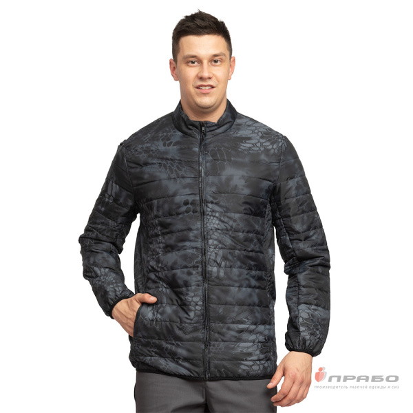 Куртка мужская демисезонная "Бомбер" КМФ питон ночь