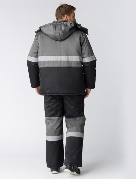 Костюм зимний Профи-Норд (тк.Смесовая,250) п/к, черный/серый