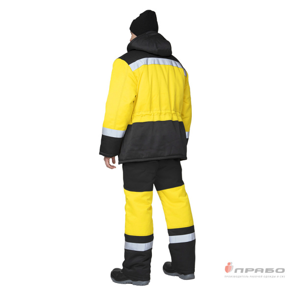 Костюм мужской утеплённый "Трасса" жёлтый/чёрный (куртка и полукомбинезон)