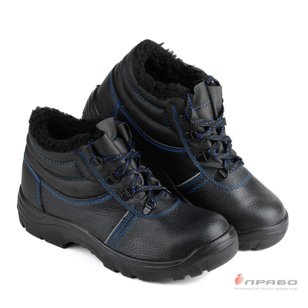 Ботинки "Олимп-13M" с подошвой ПУ чёрные (искусственный мех)