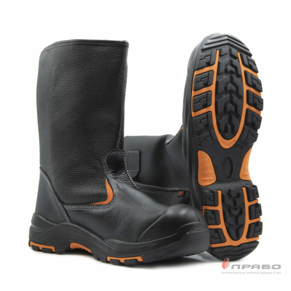 Сапоги "Скорпион Премиум 1304.2ПК" с подошвой ПУ/нитрил с КП чёрные (натуральный мех)