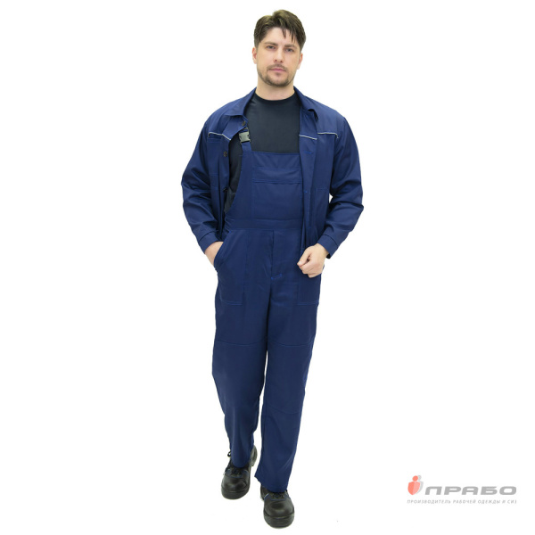 Костюм мужской "Сталкер" тёмно-синий (куртка и полукомбинезон)