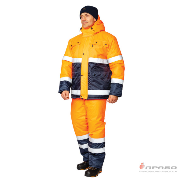 Костюм утеплённый "Спектр 2" оранжевый/синий (куртка и полукомбинезон)