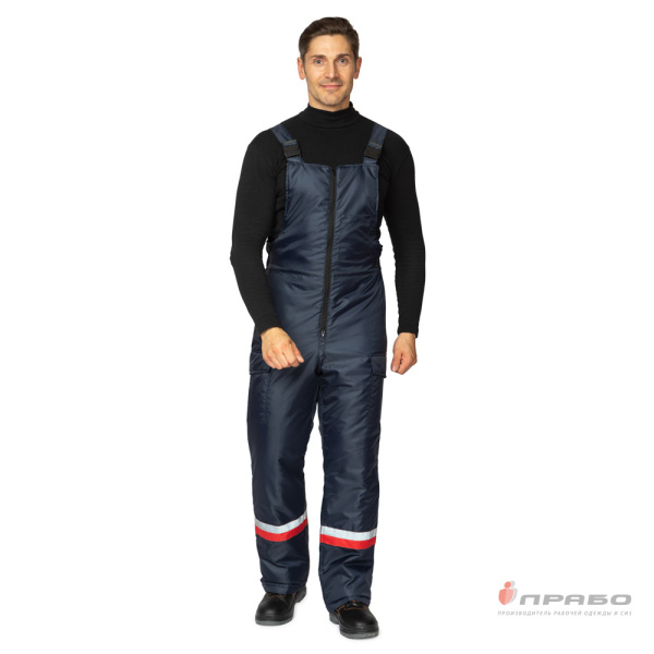 Костюм мужской утеплённый "Тренд" синий/красный (куртка и полукомбинезон)