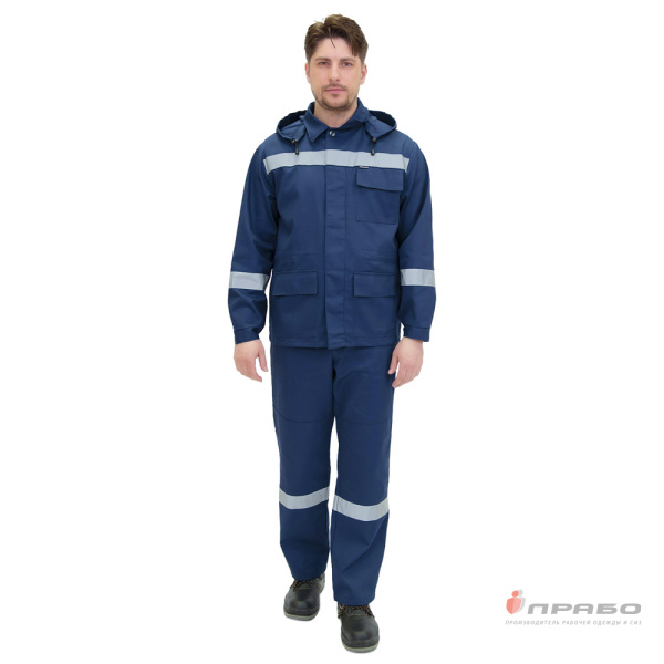 Костюм мужской летний "Вахтовик" тёмно-синий (куртка и брюки)