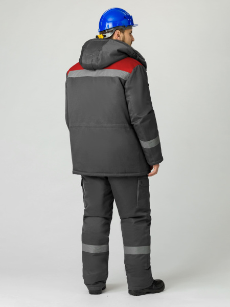 Костюм зимний Титан-Ультра IMP (тк.Смесовая,240) п/к, т.серый/красный