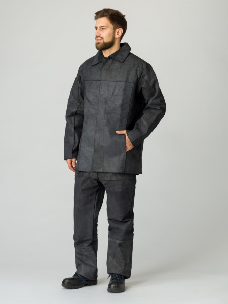 Костюм сварщика цельноспилковый 2 кл.защиты(Спилок 0,9-1,2), черный