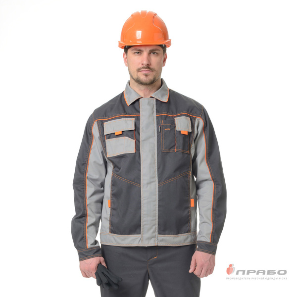 Куртка мужская "Бренд" тёмно-серая/cветло-серая