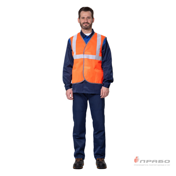 Жилет сигнальный "Спектр Лайт 2" оранжевый с застёжкой на ленте велькро