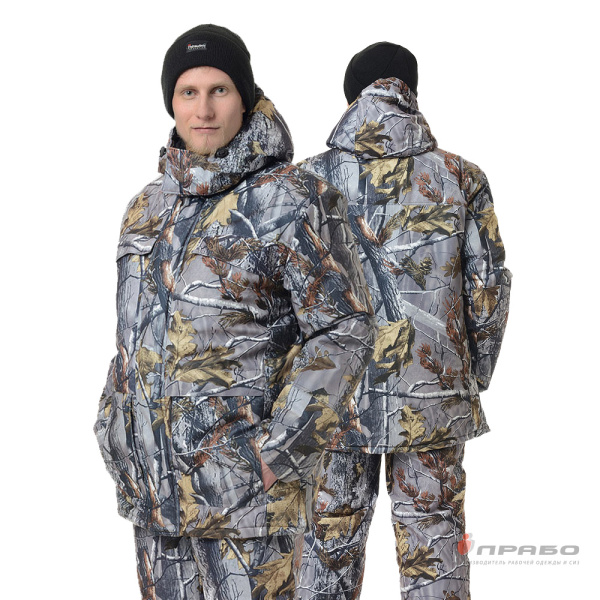 Костюм мужской утепленный "Универсал" КМФ осенний лес (куртка и полукомбинезон)