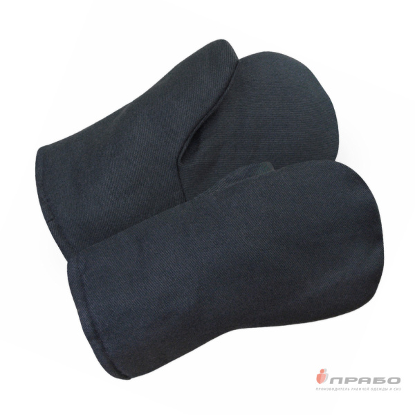 Рукавицы хлопчатобумажные из диагонали утеплённые ватином чёрные