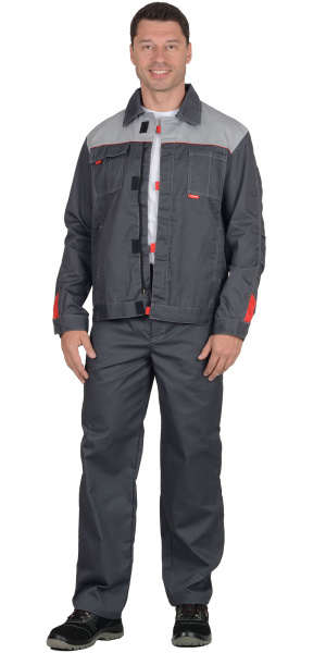 Костюм СИРИУС-ФАВОРИТ куртка, брюки т.серый со св.серым