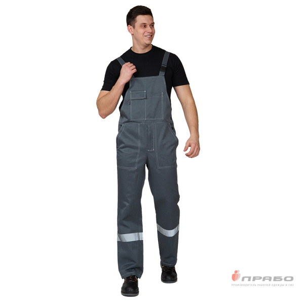 Костюм мужской "Пантеон 2 СОП" тёмно-серый/красный (куртка и полукомбинезон)