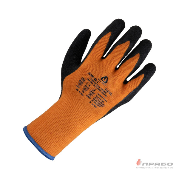 Перчатки акриловые утеплённые с 1/2 рельефным латексным покрытием Jeta Safety JLW-301