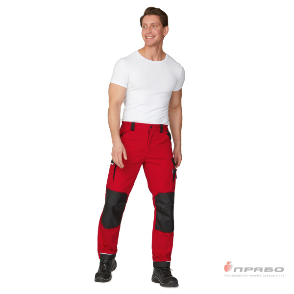 Брюки мужские "Сюрвейер" красный/чёрный