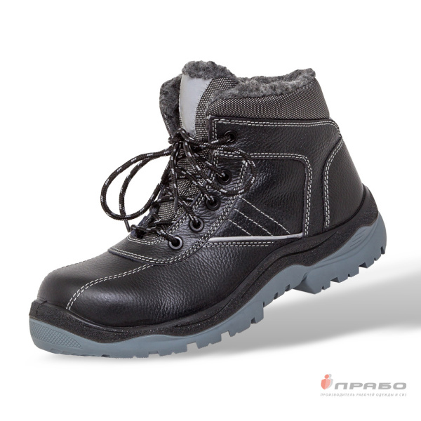 Ботинки кожаные "Барс-А-5М" с подошвой ПУ/ТПУ и КП чёрные (шерстин)