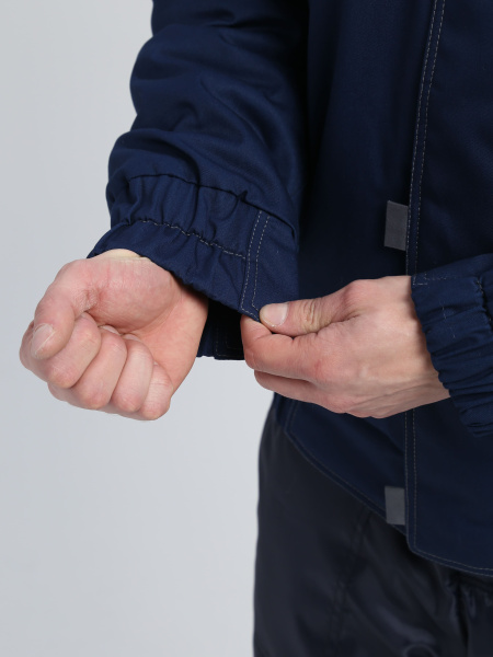 Куртка зимняя укороченная Фаворит (тк.Смесовая,240), т.синий/васильковый/серый