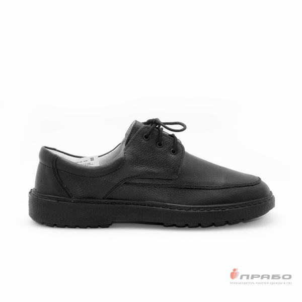 Полуботинки мужские с подошвой ПУ и шнурками чёрные