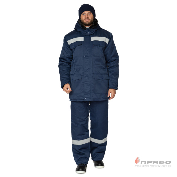 Костюм мужской утеплённый "Мастерок 2" синий (куртка и полукомбинезон)