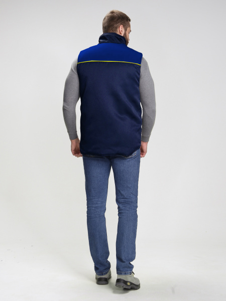 Жилет утепленный Фаворит (тк.Смесовая,210), т.синий/васильковый