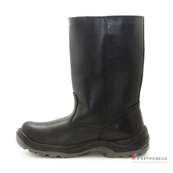 Сапоги "Нитро-1-032-ПУ-Р" с подошвой ПУ/нитрил и КП чёрные (шерстин)