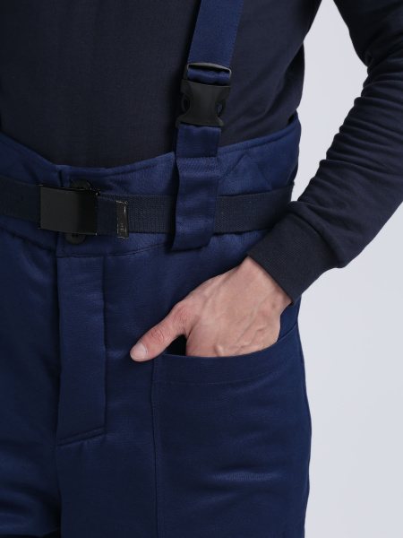 Костюм зимний Труженик-Ультра СОП (тк.Смесовая,210) брюки, т.синий/лимонный