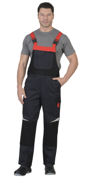 Костюм СИРИУС-ФАВОРИТ-МЕГА куртка, п/к, серый с черным и красным, СОП, 100% х/б, пл. 320 г/кв.м