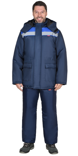 Куртка СИРИУС-БРИГАДИР темно-синяя с васильковым и СОП