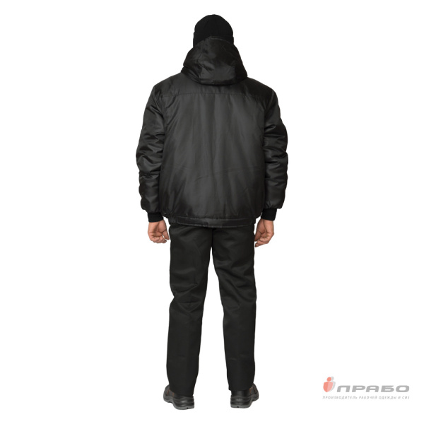 Куртка мужская утеплённая "Альфа" чёрная укороченная