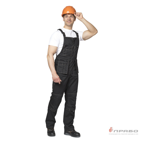 Полукомбинезон мужской "Бренд" чёрный