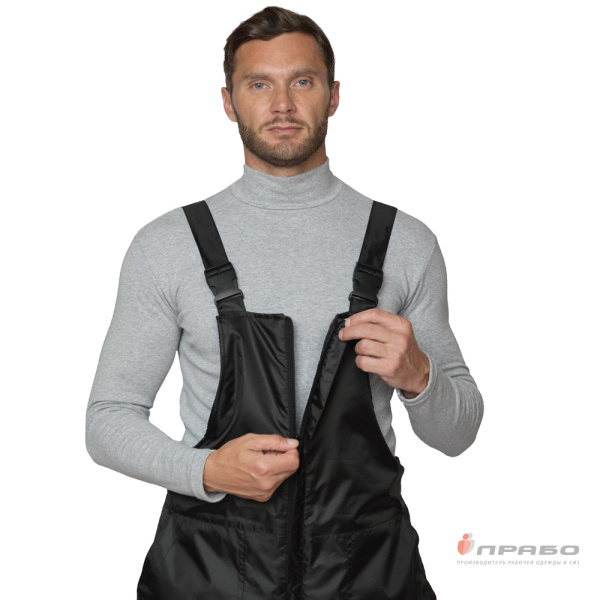 Полукомбинезон мужской утеплённый "Альфа" чёрный