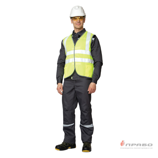 Жилет сигнальный "Спектр Лайт 3" лимонный на липкой ленте