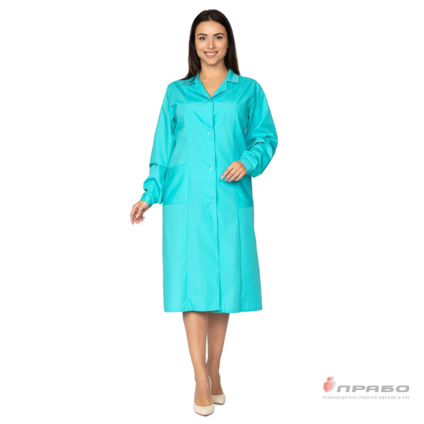 Халат медицинский женский "Стандарт" с рельефами бирюза