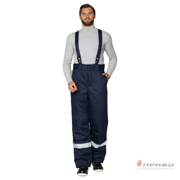Костюм антистатический мужской утеплённый "Антистат" тёмно-синий/василёк (куртка и брюки)