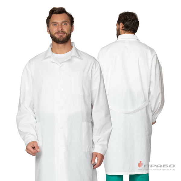 Халат медицинский мужской "Эконом" белый