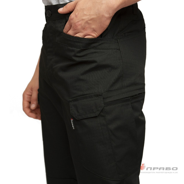 Шорты мужские "Камелот" из ткани рип-стоп чёрные