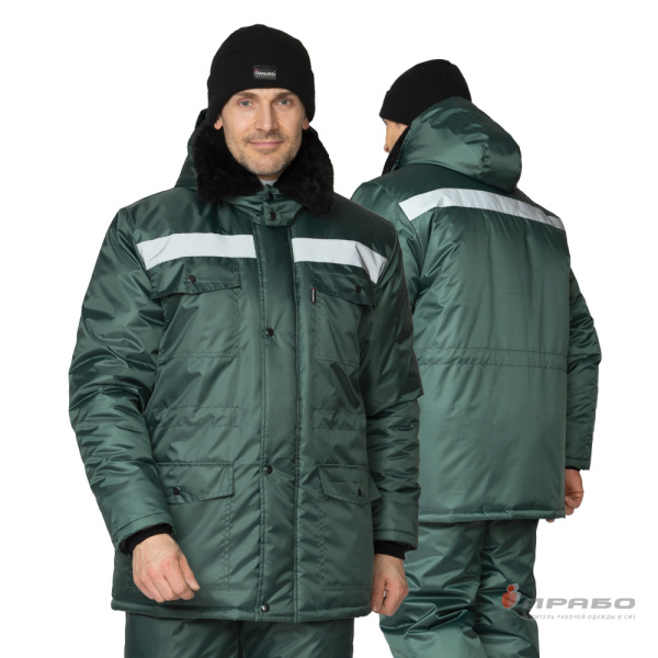 Костюм мужской утеплённый "Мастер 1" зелёный (куртка и брюки)
