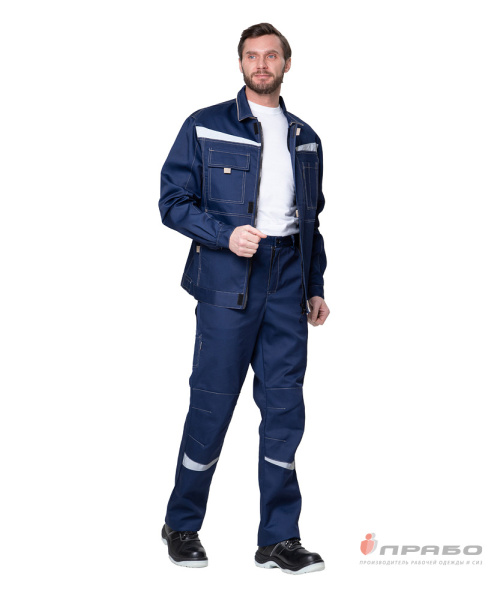 Костюм мужской "Профессионал 1" синий/бежевый (куртка и брюки)