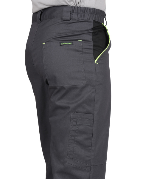 Брюки СИРИУС-ХОВАРД т. серый с черным, лимонная отделка