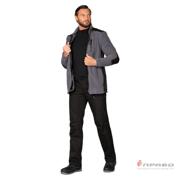 Куртка "Кеми" флисовая без капюшона тёмно-серая