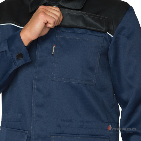 Костюм мужской "Ударник" синий/чёрный