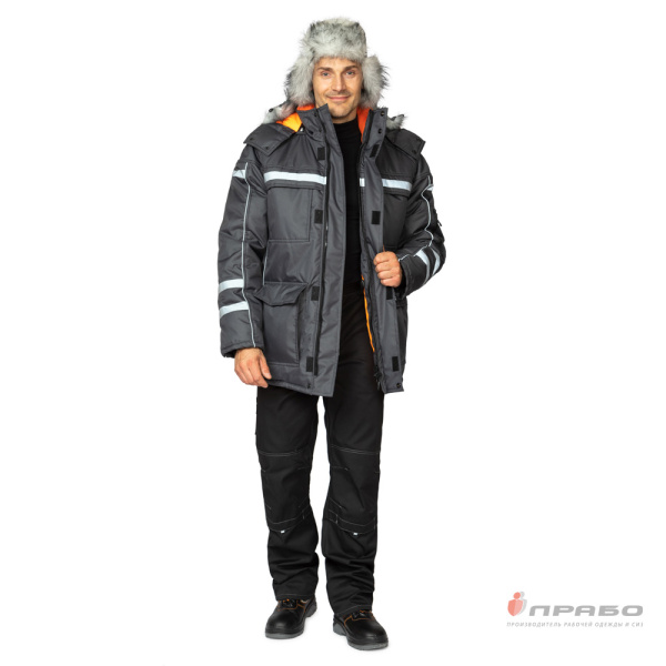 Куртка мужская утеплённая "Аляска Ультра" тёмно-серая