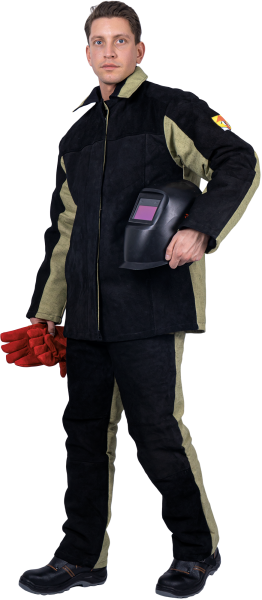 Костюм сварщика комбинированный спилок/брезент утепленный