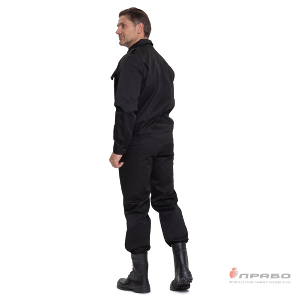 Костюм мужской "Ясон" чёрный для сотрудников охранных предприятий (куртка и брюки)