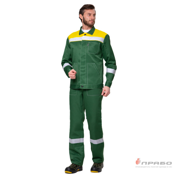 Костюм мужской "Пантеон 2 СОП" зелёный/жёлтый
