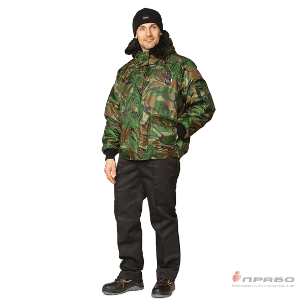 Куртка мужская утеплённая с капюшоном "Альфа" КМФ кукла