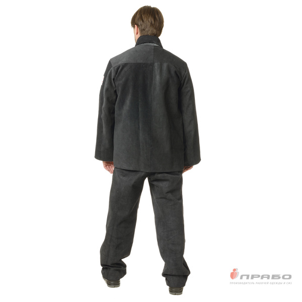 Костюм сварщика цельноспилковый чёрный 2 класса защиты (куртка и брюки)